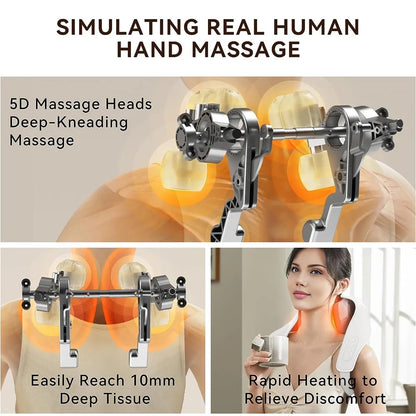 chiropractic Massager for Shoulder Pain Relief + Heating Neck