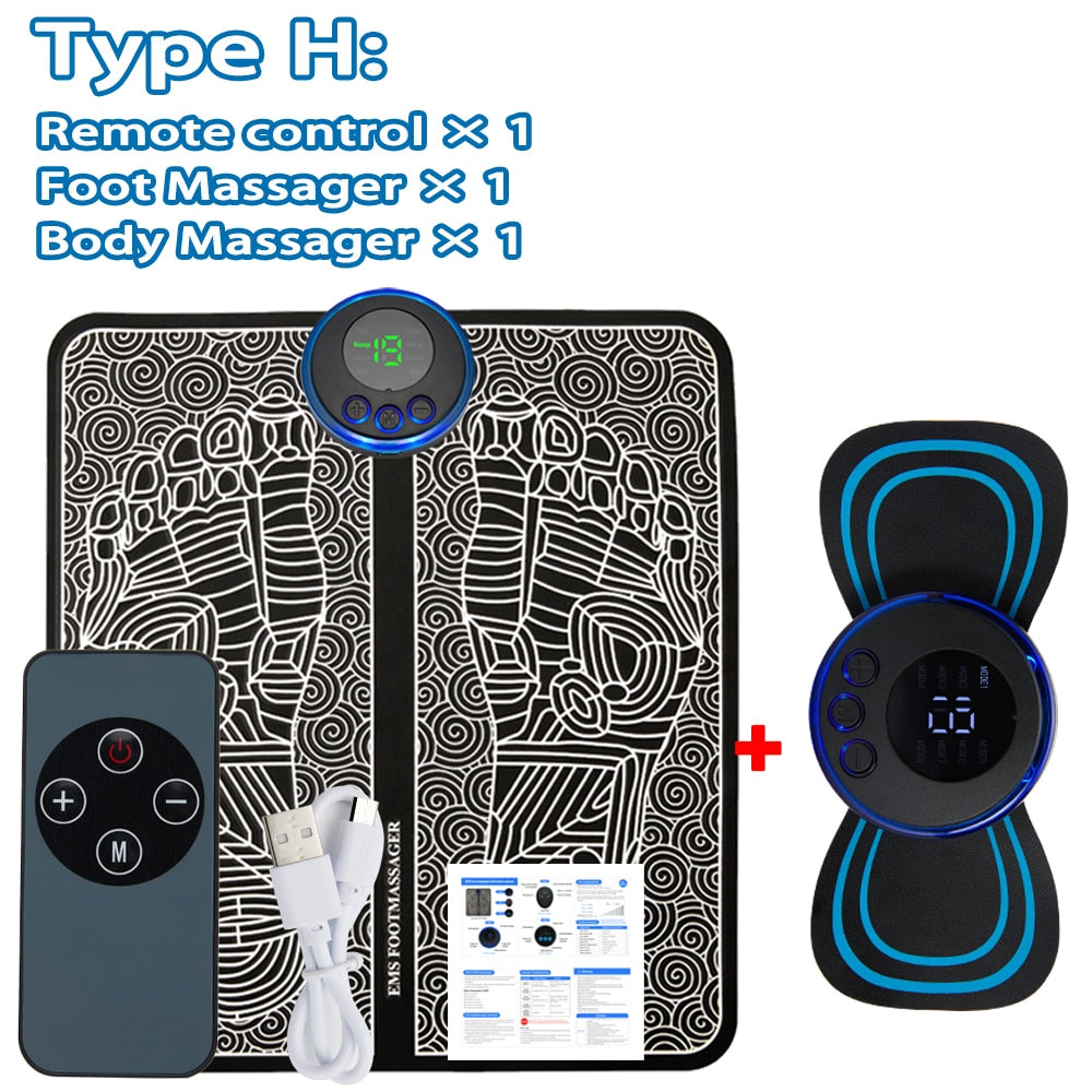 Electric EMS Foot Massager Pad Relief Pain Relax