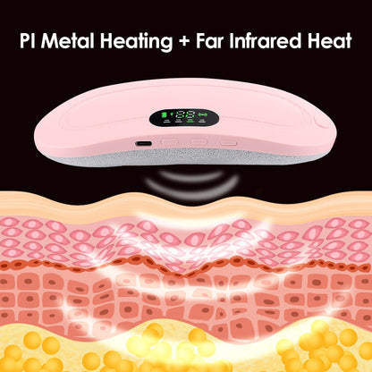 Electric Period Cramp Massager Vibrating Heating Belt for Menstrual Colic Relief Pain