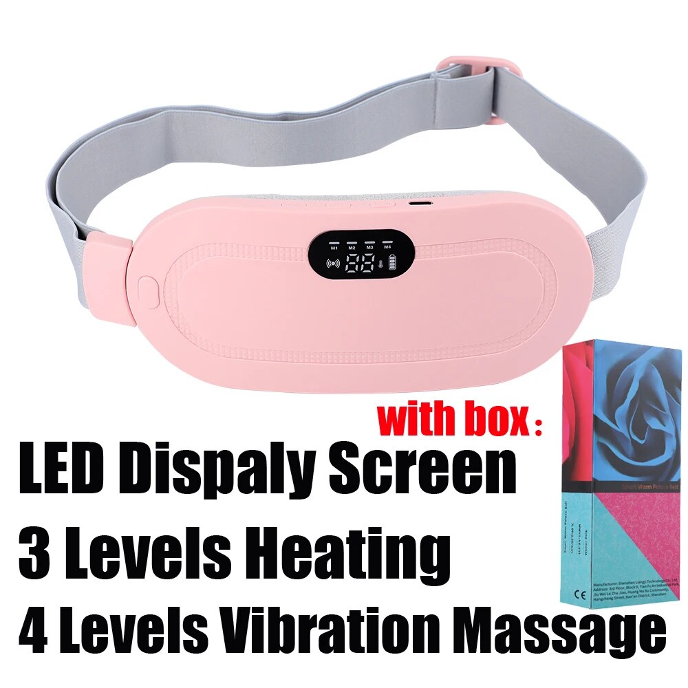 Electric Period Cramp Massager Vibrating Heating Belt for Menstrual Colic Relief Pain