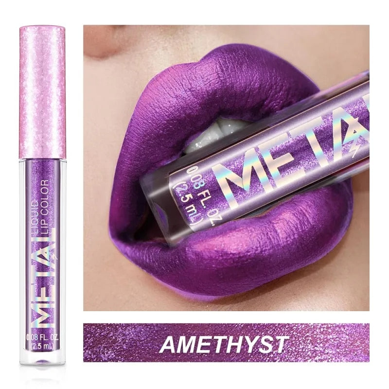 Metallic Matte Liquid Lipstick Waterproof Long Lasting