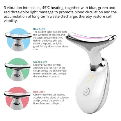 Anti-Wrinkle Face Beauty Device Lifting and Tighten Massager Electric LED Photon